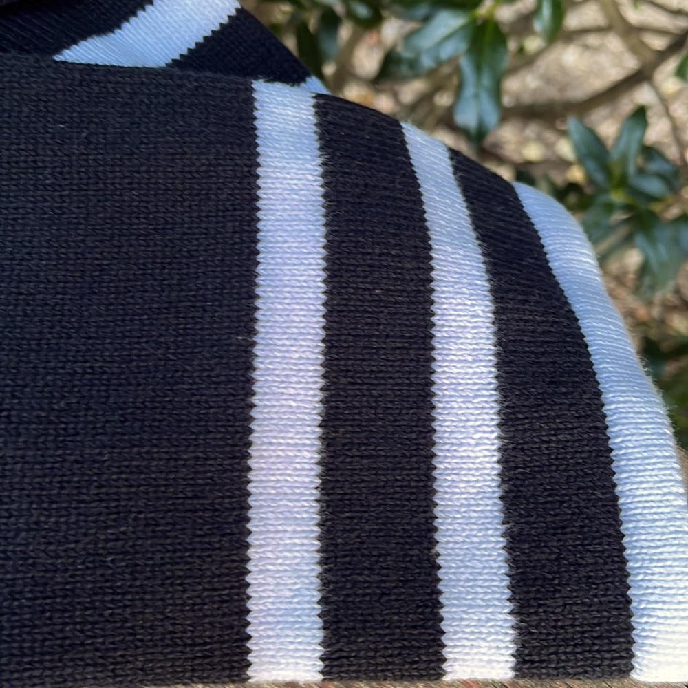 Rosanna turtleneck. Black, white rib Size small. - Picture 4 of 5